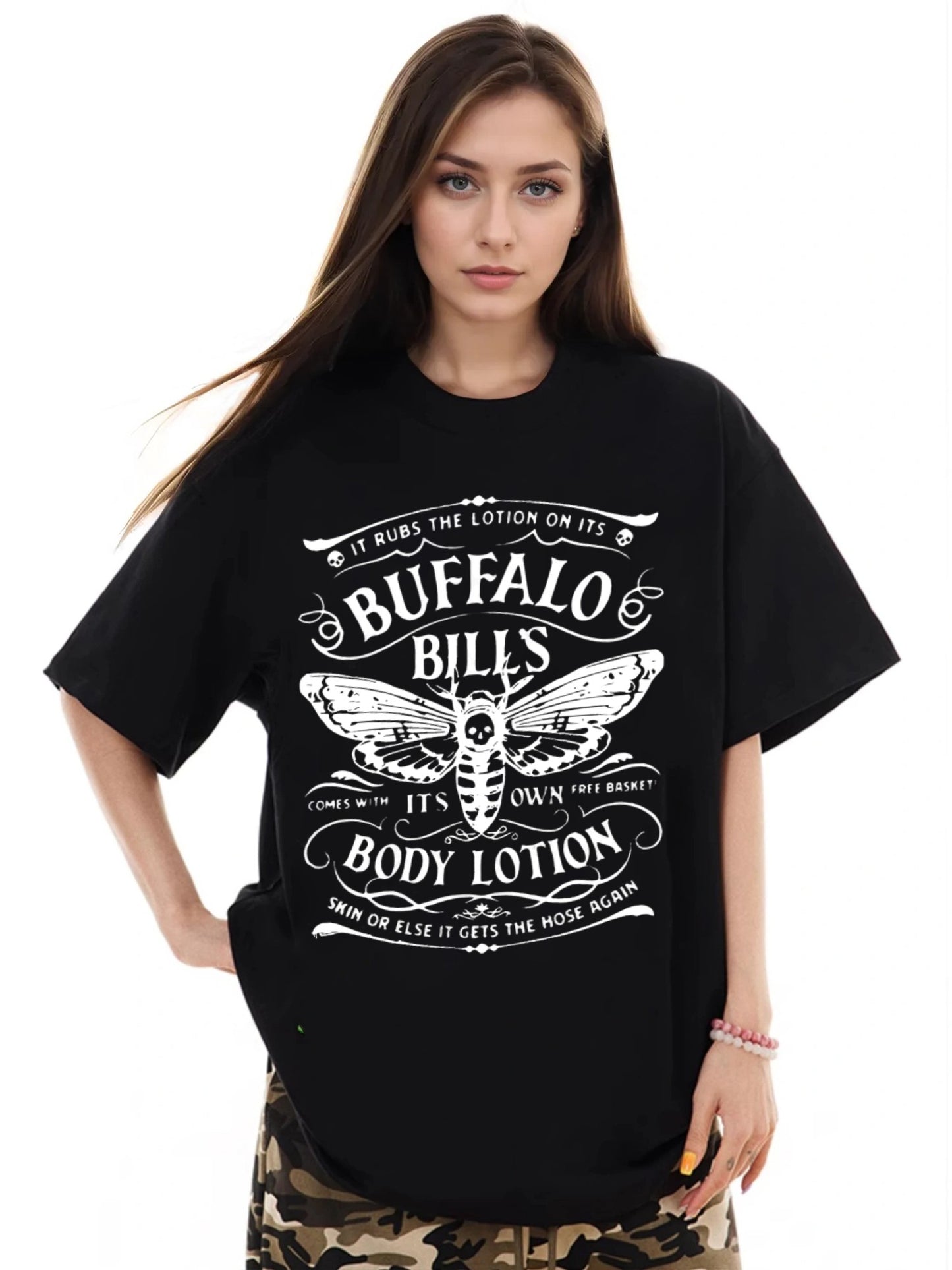 Women Butterfly and Full Text Printed Casual Short Sleeve T-Shirt